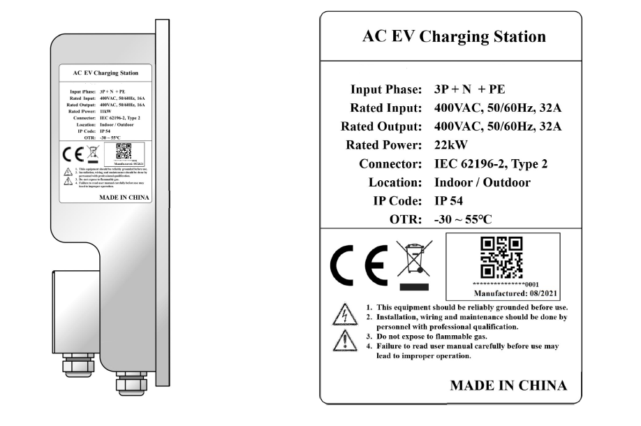 Wall Mounted Electric Car Charging Station Type2 7ke Home Use Wallbox -  China Charger Electric Wall Mounted, EV Charger